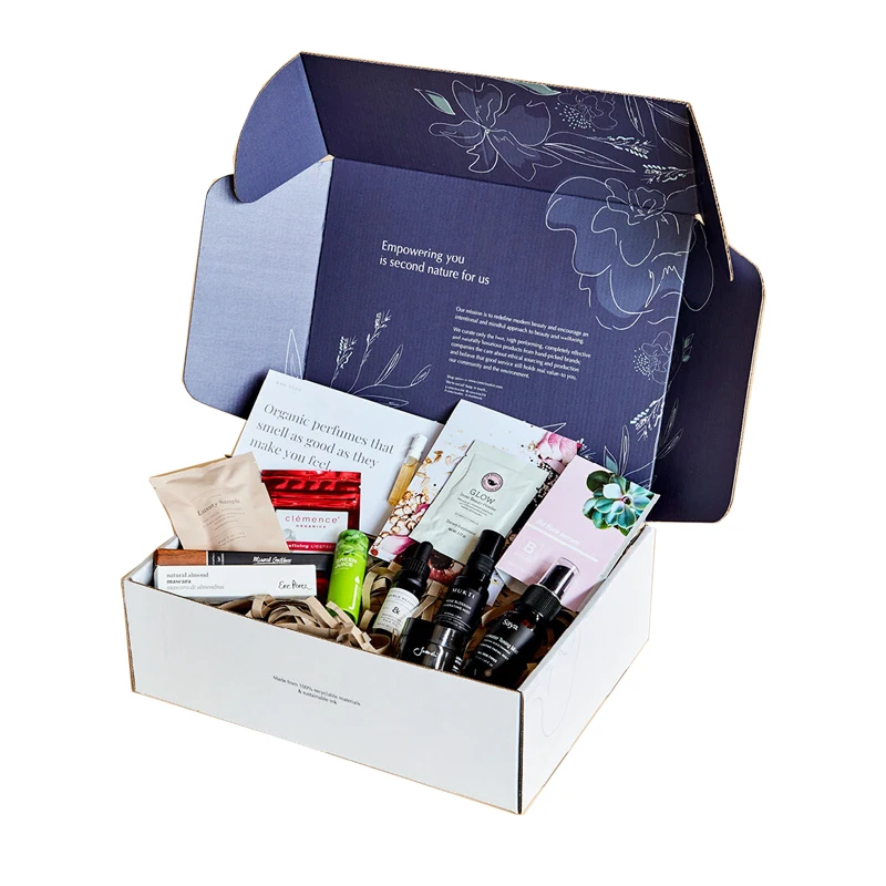 luxury cardboard small kraft shipping box corrugated Make Up cosmetic Skin Care shipping box mailing box with logo