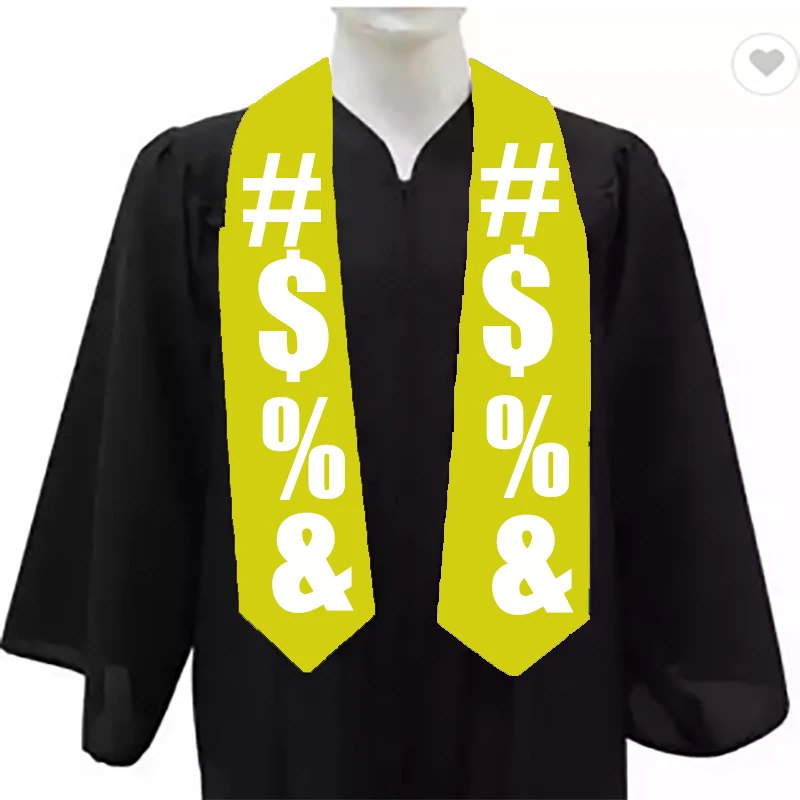 fast custom made single color green sash white letter graduate stole