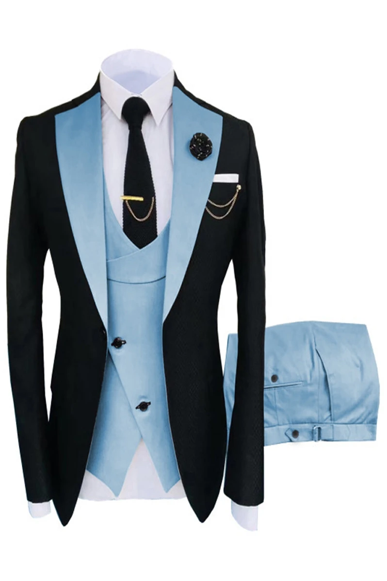 2021 весенне-летний мужской новый модный костюм из трех предметов, свадебное платье жениха, тонкое деловое Повседневное платье