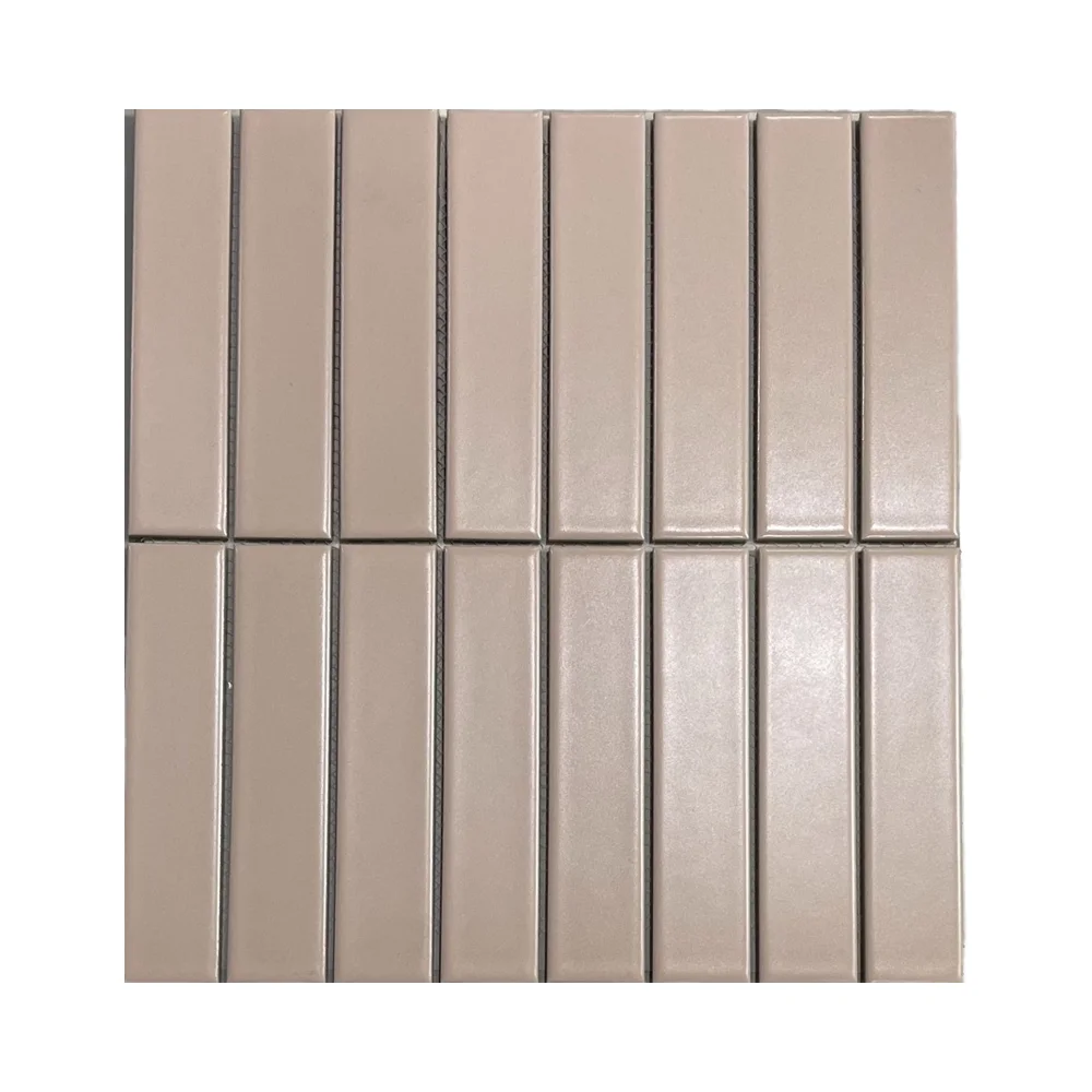 Foshan light pink new long strip self-adhesive peel and stick tile sticker subway wall ceramic mosaic wall tiles