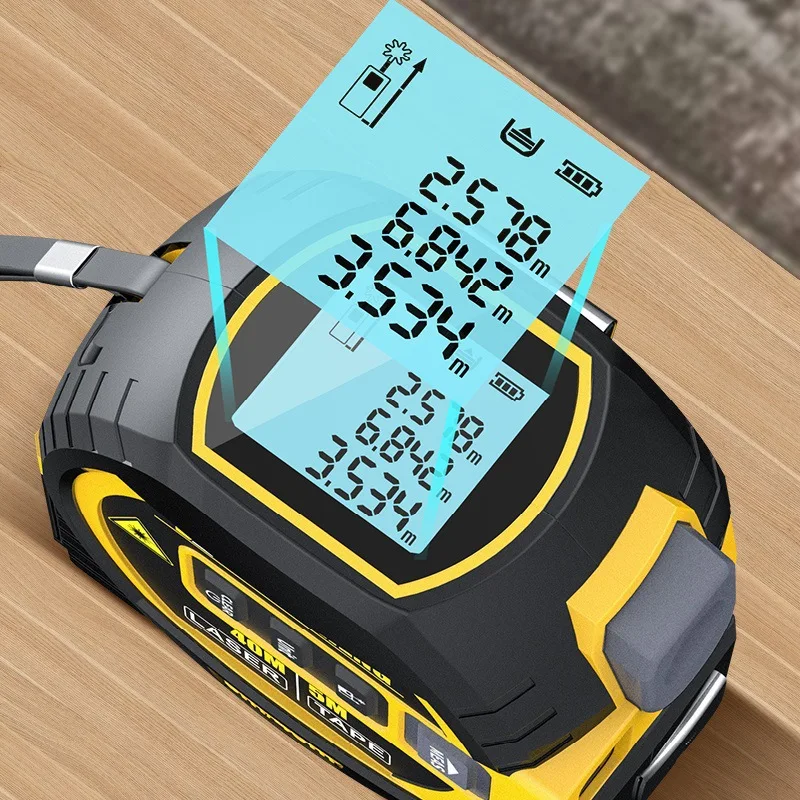 3 In 1 High Precision Digital Electronic Measuring Tape Meter Laser Tape Measure Laser Level