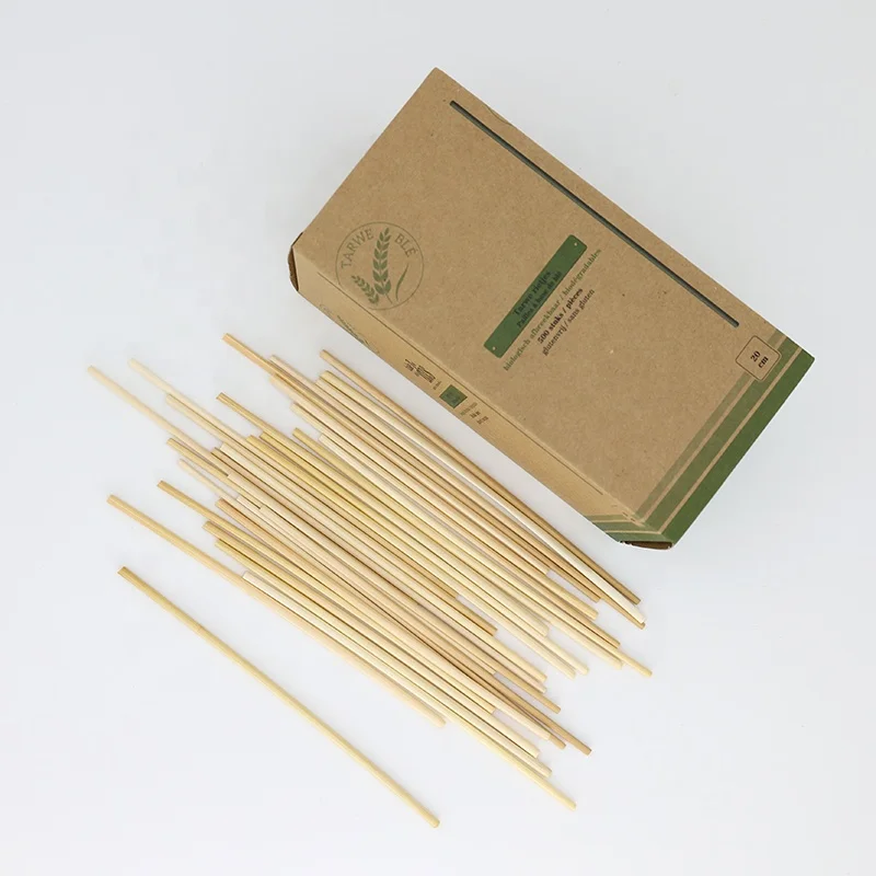 Customized Packaging Disposable 100% Natural Wheat Straws Drinking Straw