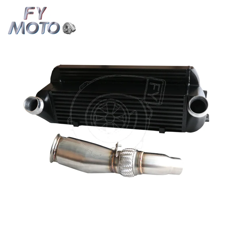 EVO1 Intercooler+Downpipe with 200 cell cat for BMW F20 F21 F22 F30 F31 F32 F33 F34 N20 N55 M135i M235i 335i 435i Z4 328i 2012+