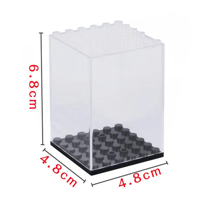 Transparent Display Stand Mini Blocks Figure Storage Case Box Individual Display Baseplat
