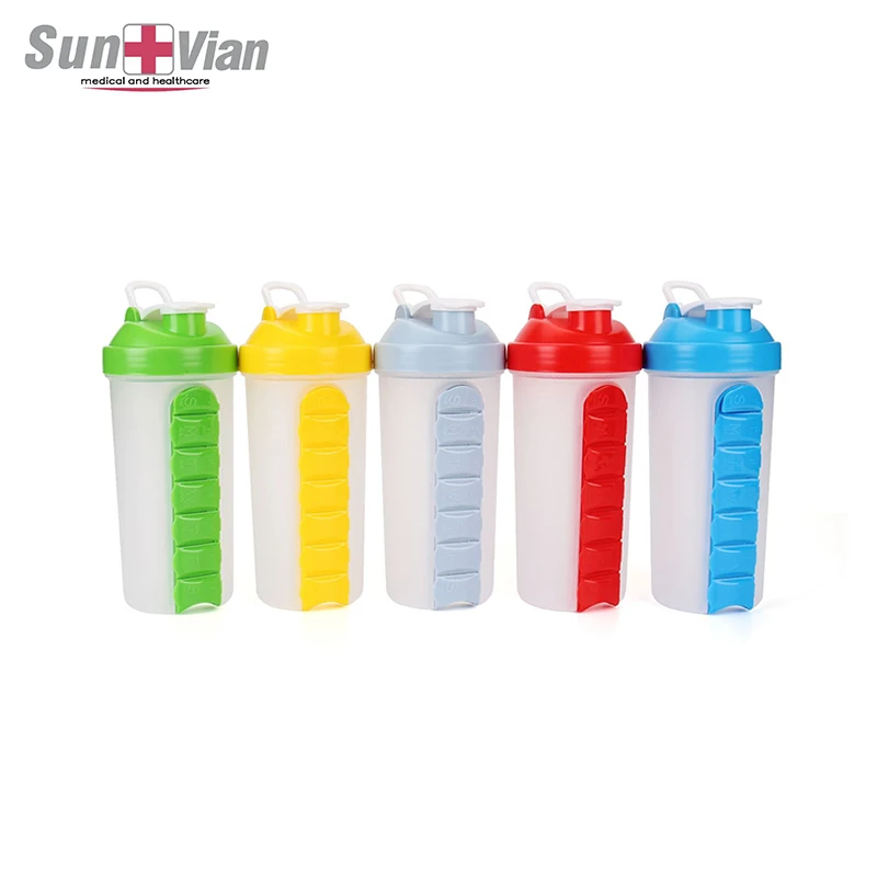 2 в 1 еженедельная коробка для таблеток с бутылкой для воды для путешествий 7 Дней Пластиковые ящики для хранения таблеток