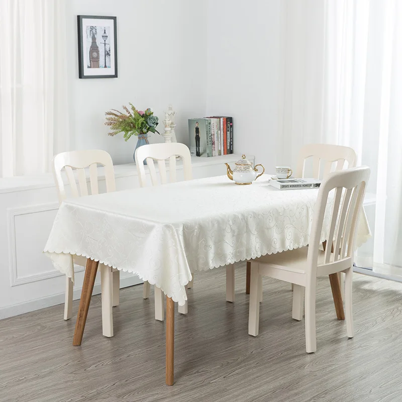 Table Covers Table Cloth White Tablecloth Wedding Custom Damask Tablecloth Jacquard Round Tablecloth 200 CM