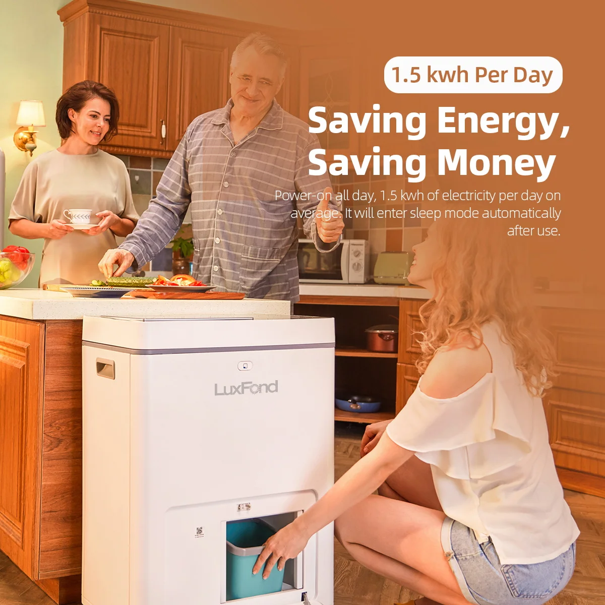 LUXFOND Smart Home Waste Management Compost Singapore Food Waste Disposal Refrigerator Compost Microbes Factory