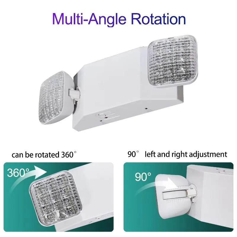 Led Emergency Light with Battery Backup Two Head Adjustable Commercial Emergency Led Lights 120-277v Hardwired Exit Fixtures