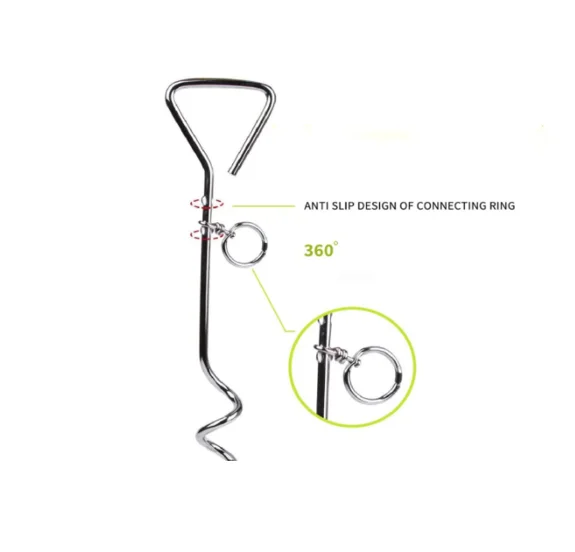 galvanized style heavy duty Tent Stake metal screw-in dog stake