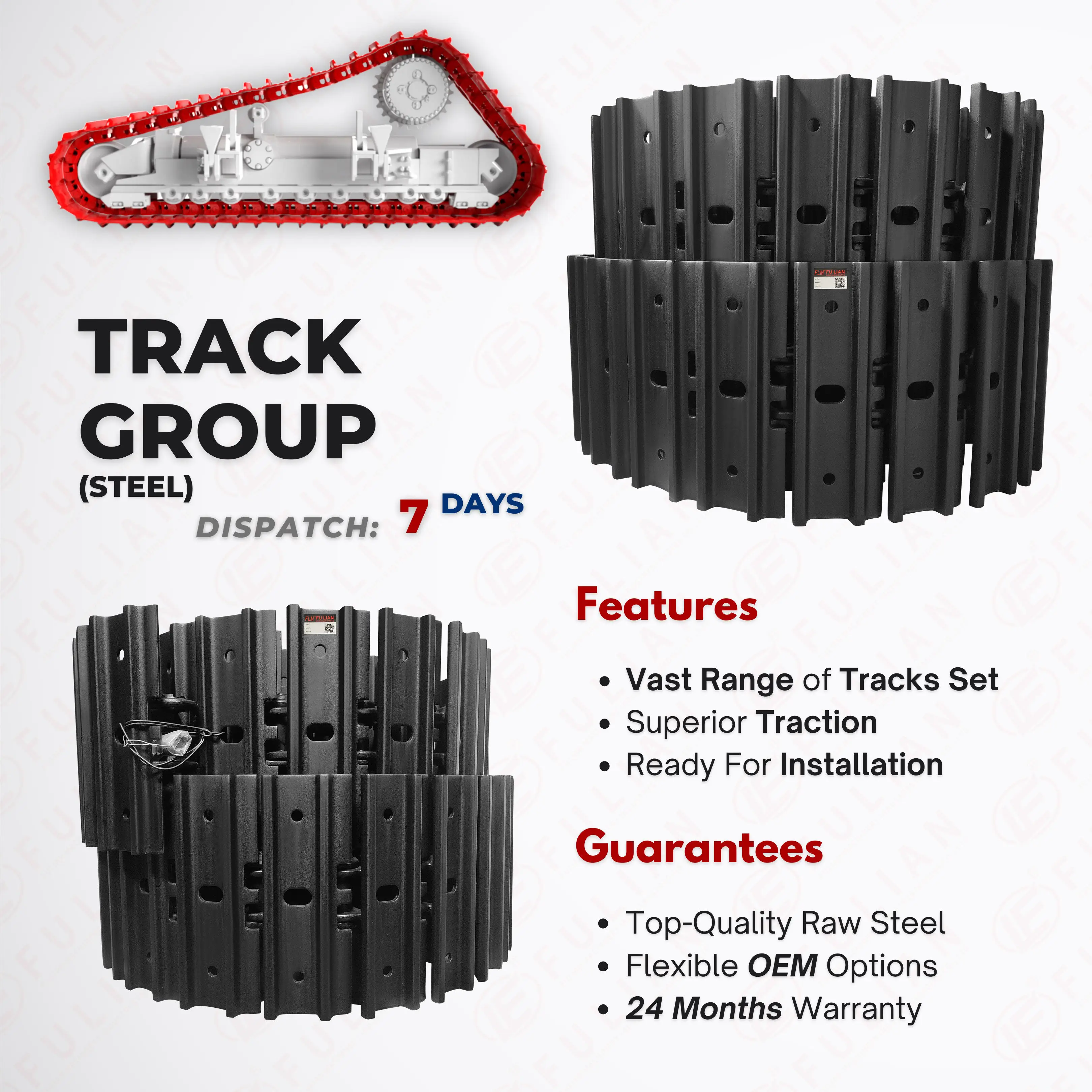 Wholesale Mini Excavator Steel Track Group E28 E35 Excavator Track Shoes Assy For Bobcat 331 325 341