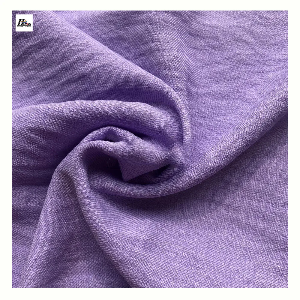 2023 New Design Linen Fabric 100% Polyester Linen Crepe Fabric For Clothing