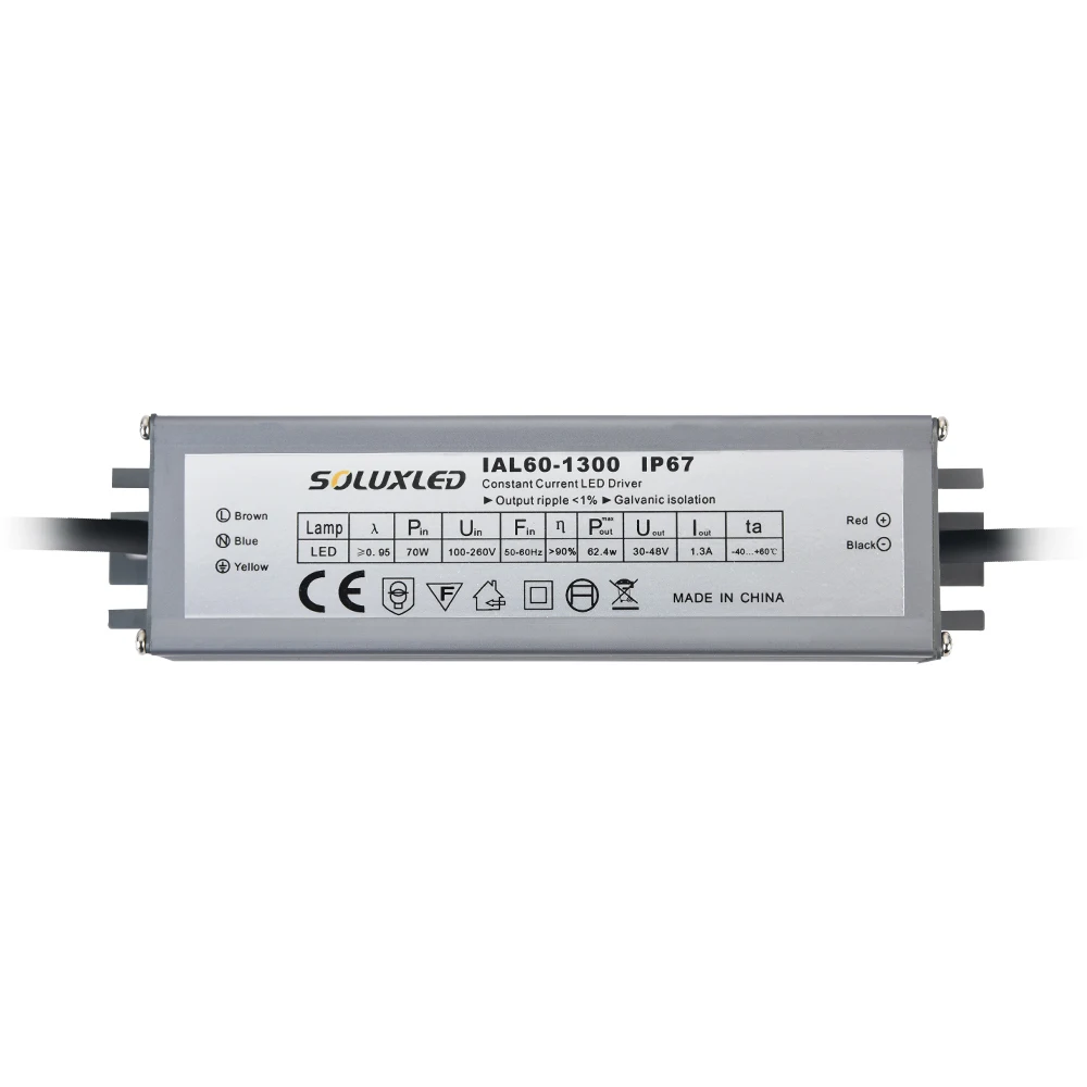 Led Driver 60W 1300mA IP67 High PFC no flicker for led quantum boards led grow lights