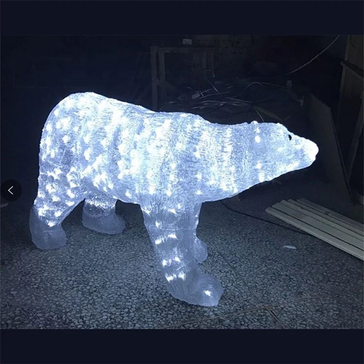 High quality 3D polar bear outdoor led motif light for garden landscape courtyard festival shopping mall decoration