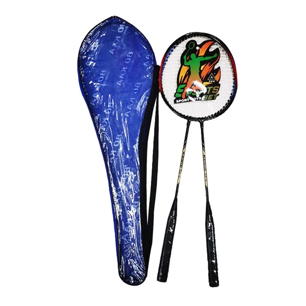 Cheap price Aluminum rackets badminton racket set with 2 rackets in a PVC bag for beginner