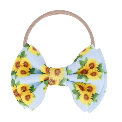  Модные эластичные резинки для волос L726 в Корейском стиле с большим бантом Детские аксессуары нейлоновая повязка маленьких девочек