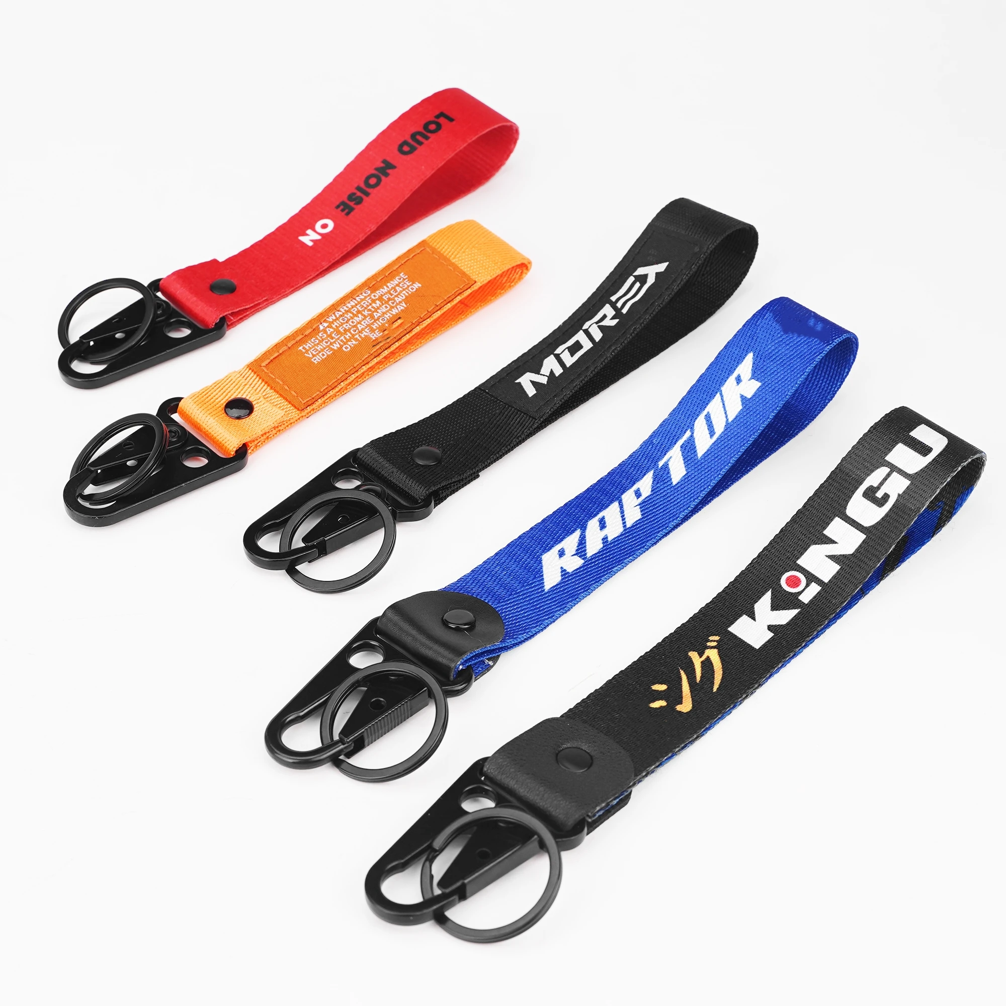 High Quality Customized Lanyard Keychain Embroidered Logo Carabiner Lanyard Key Chain Bulk Blank Keychain Nylon Lanyard