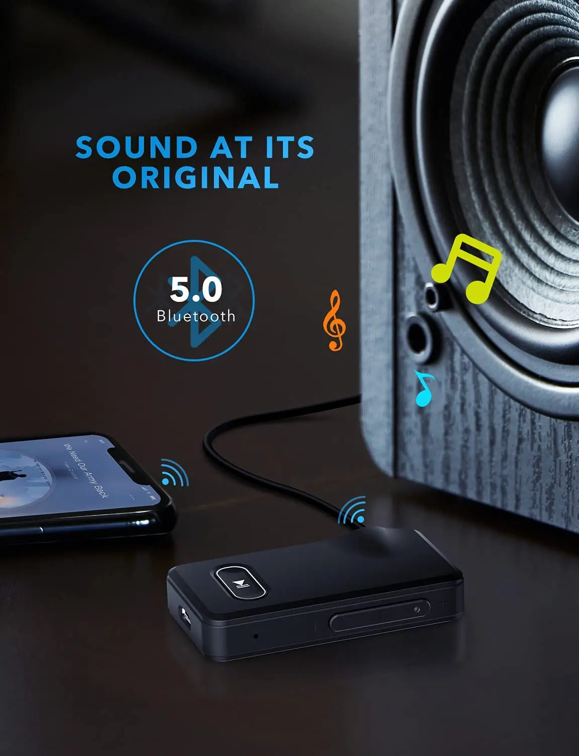 bluetooth music receiver 33 ft. Range bluetooth audio receiver Bluetooth enable your speakers with AUX