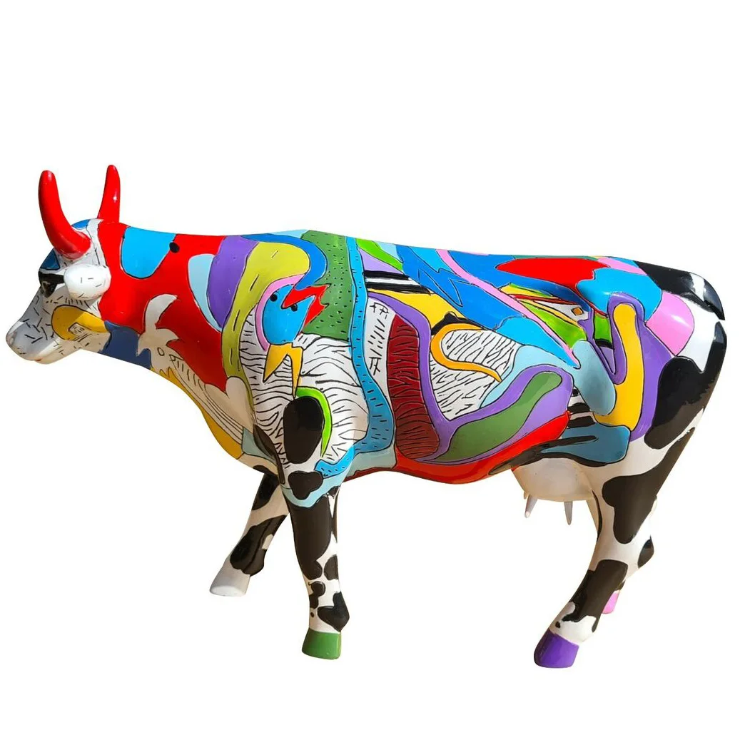 Custom Resin Cow Statue for Home Decor Indoor Use Animal Sculpture Figures Collection Resin Crafts