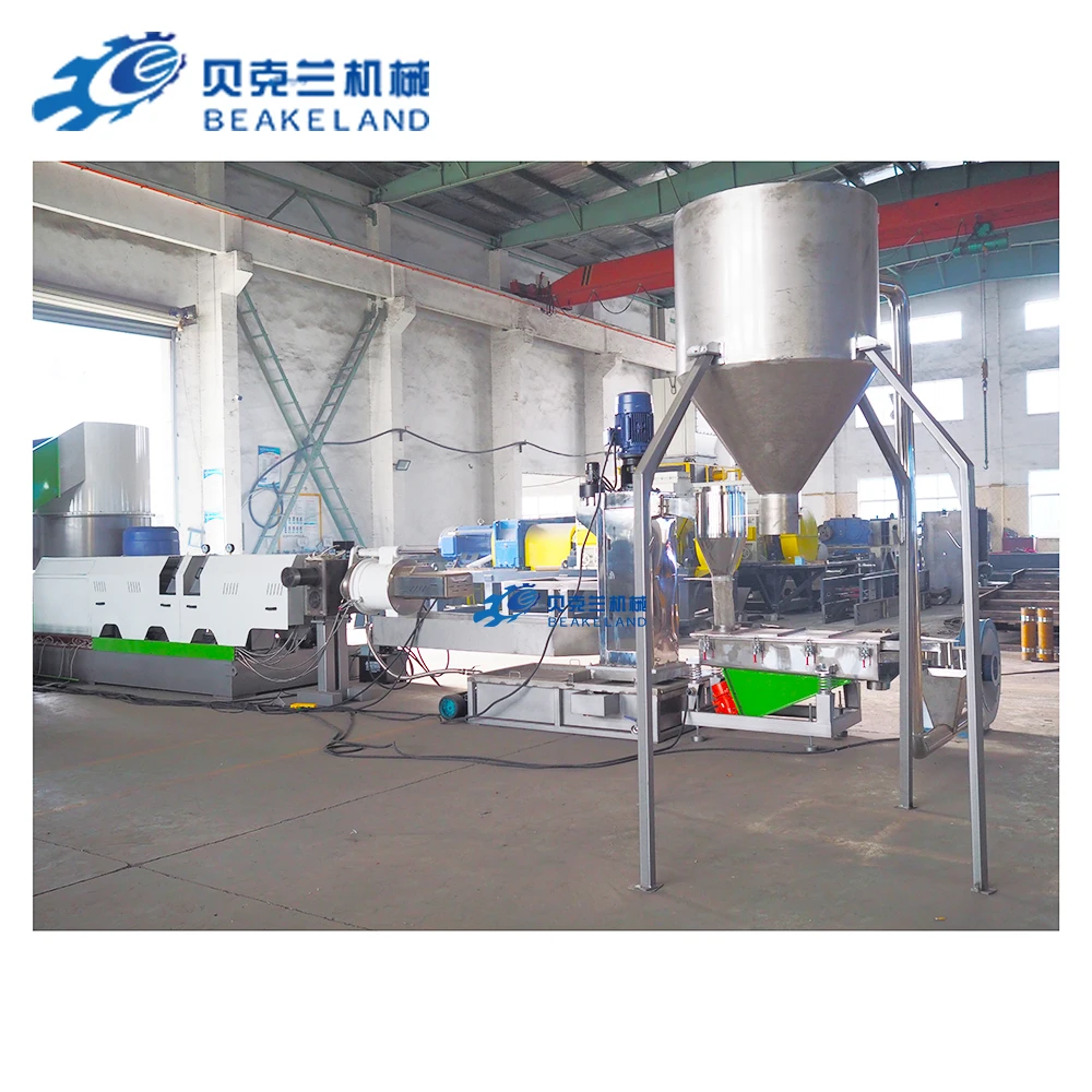 BKL 1000 kg/h cascade granulator with thermocompactor water ring cutting machine for processing PE PP film big bags