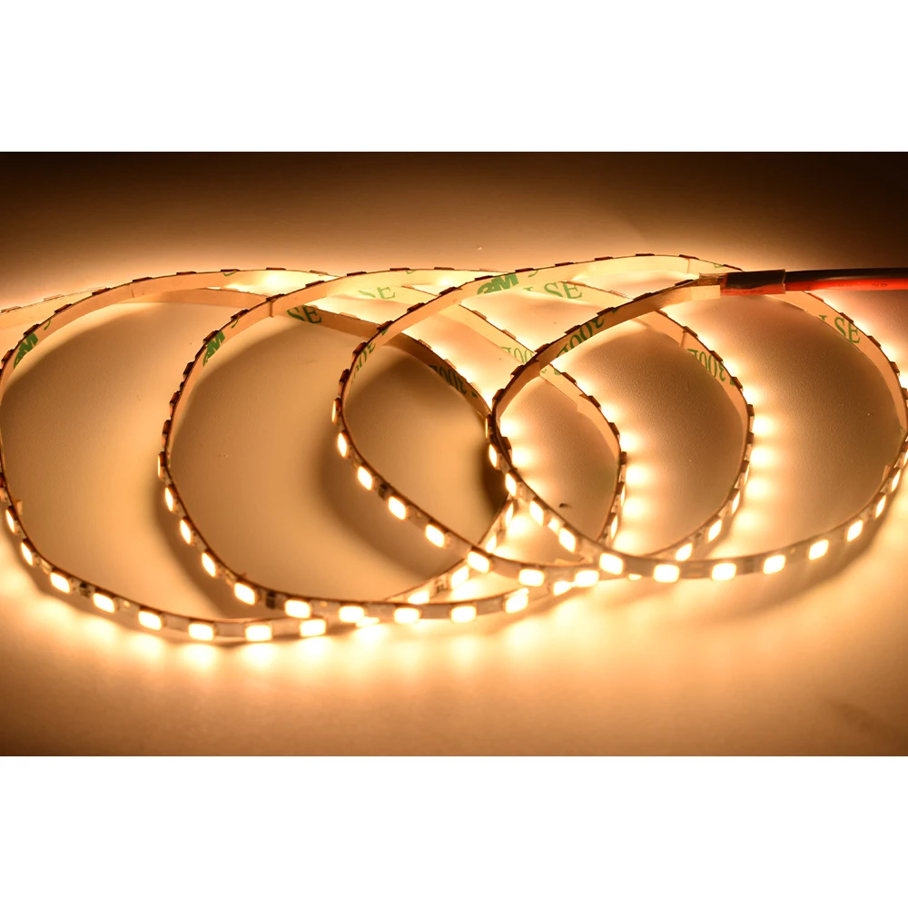 Professional Manufacturer ultra slim Flexible Stripes Tape 5M Dc12V 24V SMD 2835 Led Strip Lights with 99% gold Solder joints