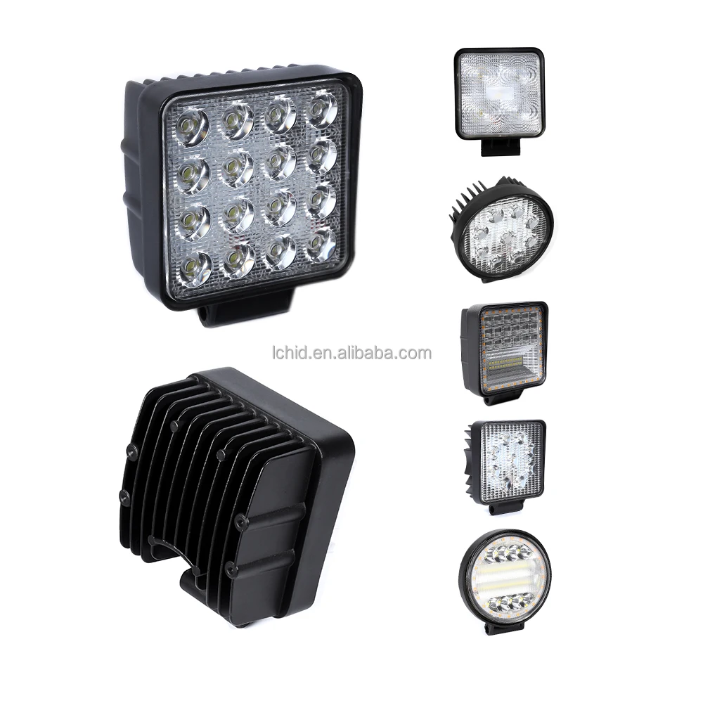 7248 High Quality 12V 48W 4800LM Universal Square LED Working Light Offroad Agricultural Engineering Vehicle Ship