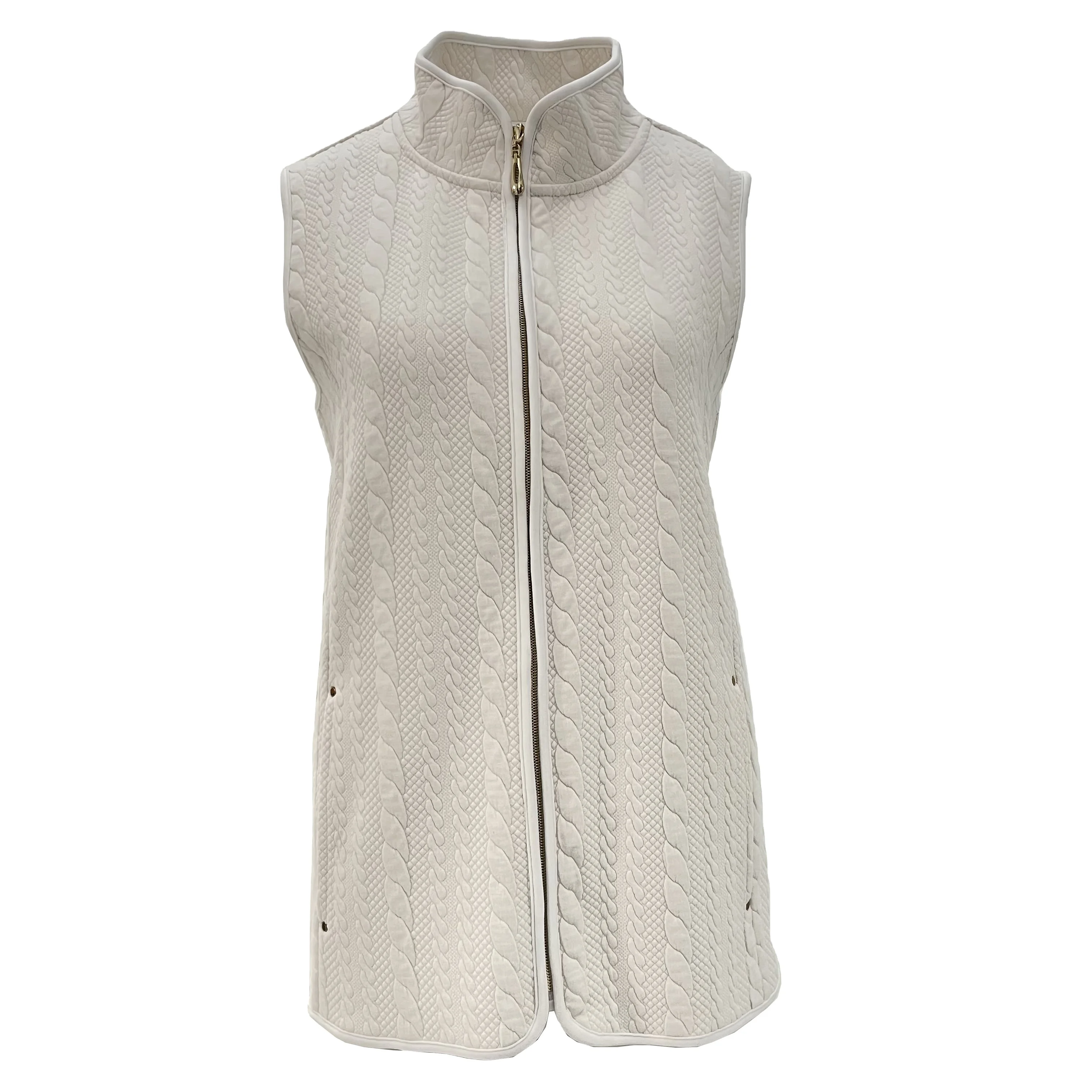 
Factory Price Casual Standing Collar Jacquard Waistcoat With Two Side Pocket 