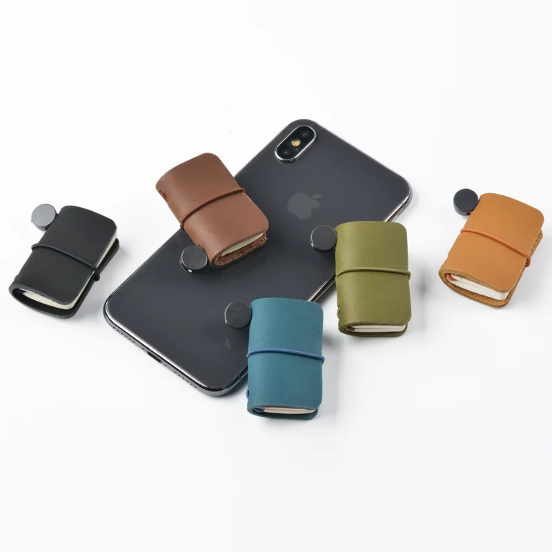 AIGUONIU  Leather Notebook Mini Kawaii Travel Journal For Vintage Decoration Retro Pendant Little Diary Cute Stationery Supplies