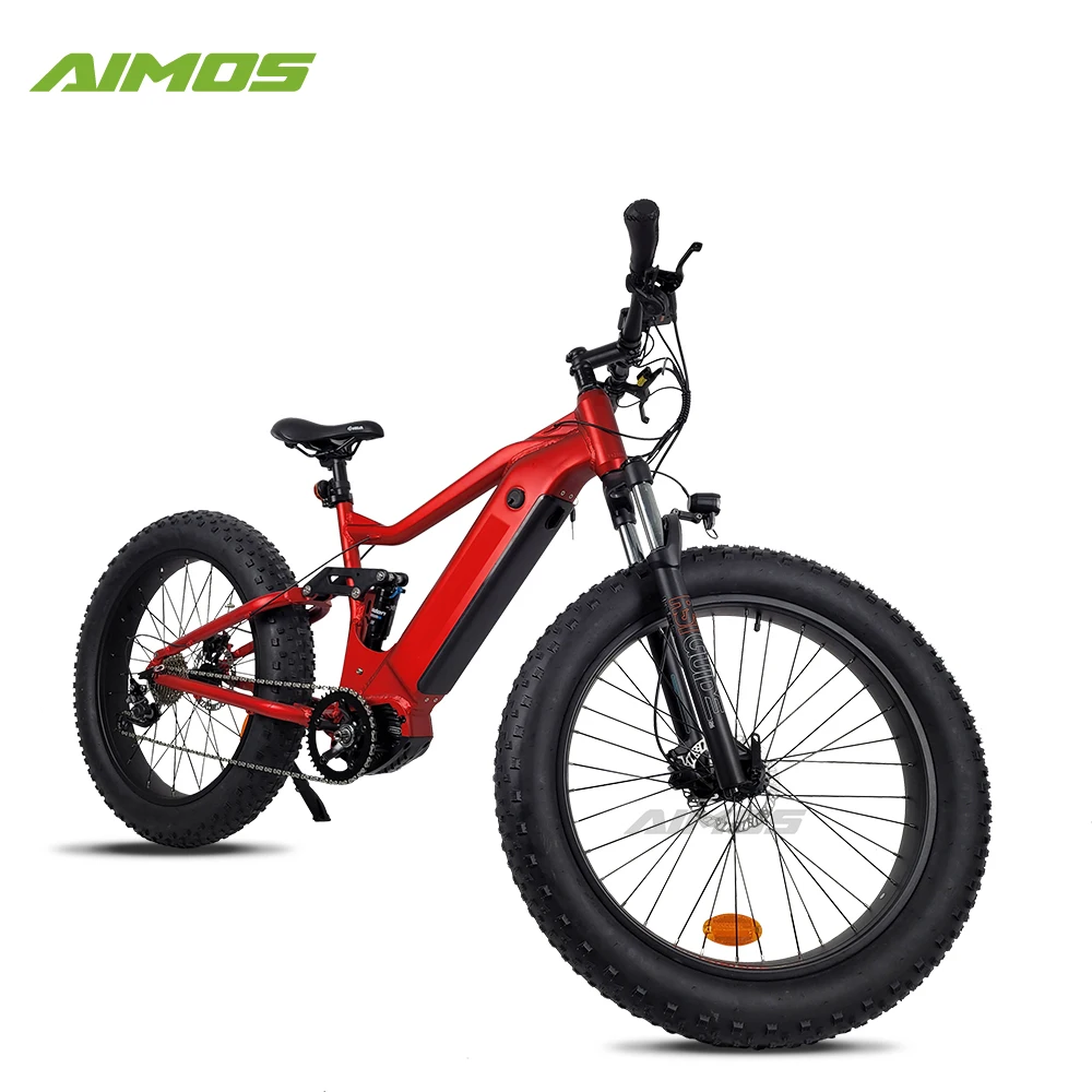 48V 1000W fat tire ebike electric mountain MTB snow beach cruiser with mid Bafang drive motor and full suspension for wholesale