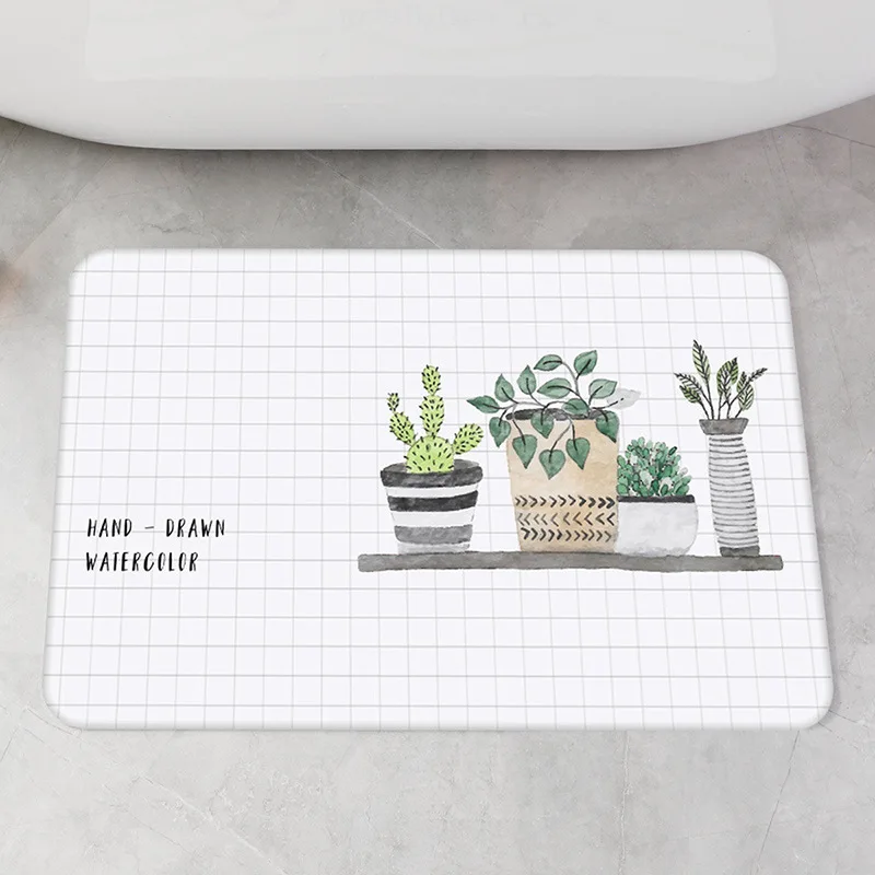 Factory Customized  Stone Diatomite Bath Mat Non-Slip Super Absorbent Quick Drying Bathroom Floor Mat