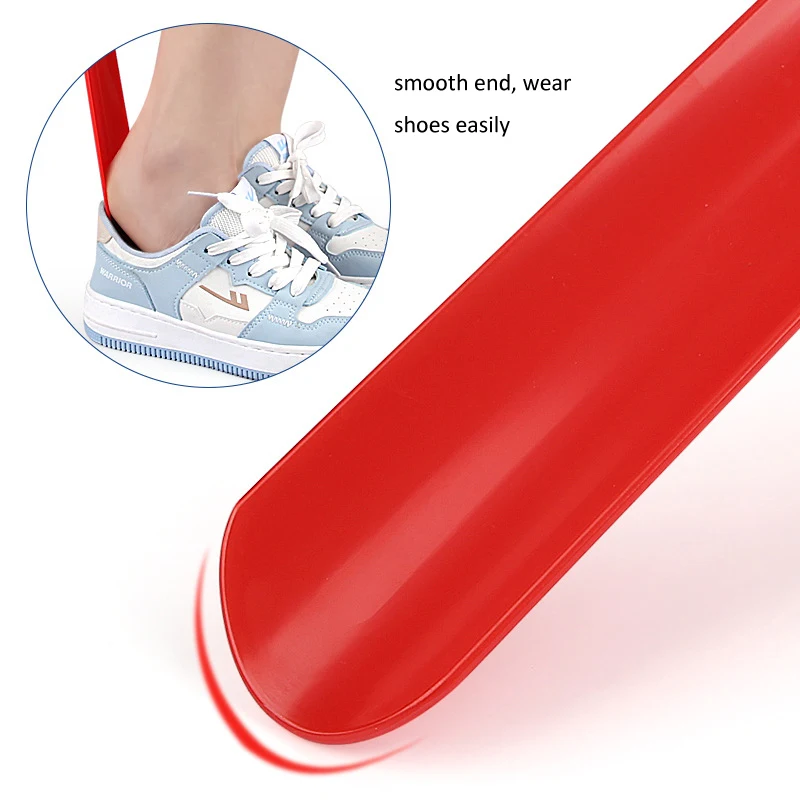 shoe easily wear 22.8 inch durable ABS extra long shoe horns black plastic shoe horn spoon