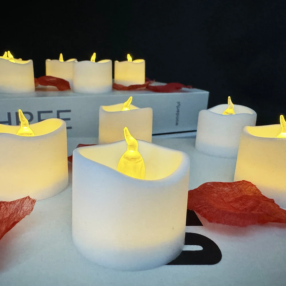 Wholesale Mini LED Tea Light Candle Plastic Flickering Flame Battery Operated Pillar LED candles tealight for wedding home decor