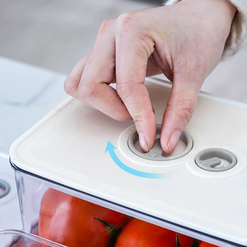 Stackable Refrigerator Food Container Plastic Fruit and Vegetable Storage Box Microwavable lunch box with Date Record Lid