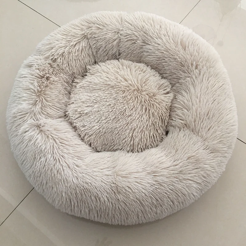 wholesale manufacturer  Camas para mascotas de perro pet sofa soft luxury plush pet cushion round cat dog bed pet furniture