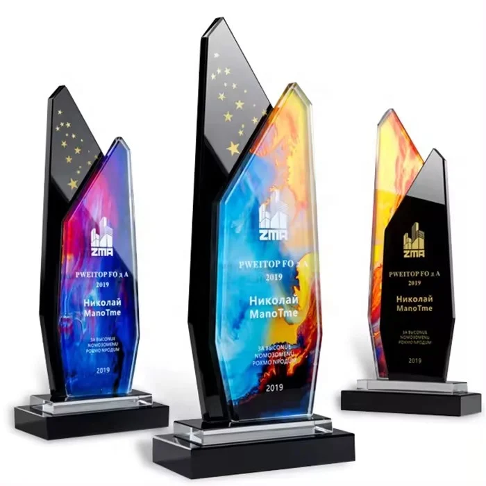 UV Printing Customized Champion Award Crystal Award Trophy