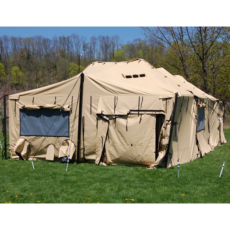 High quality aluminum framed modular tent outdoor camping cotton canvas tent waterproof