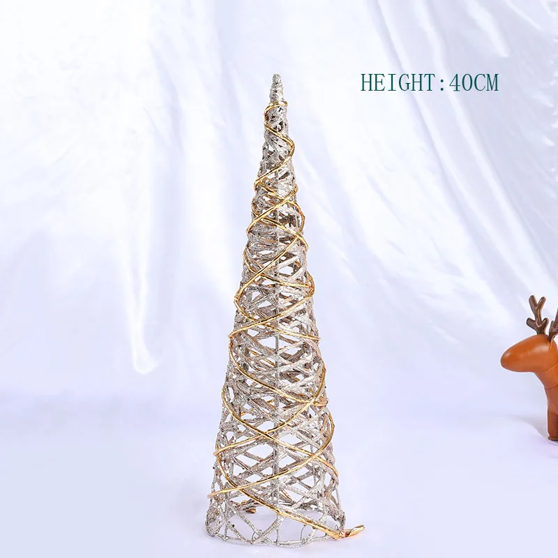 Environmental Protection Mini Christmas Ornament 40 cm Indoor Christmas Decoration Paper Rope Cone Tree