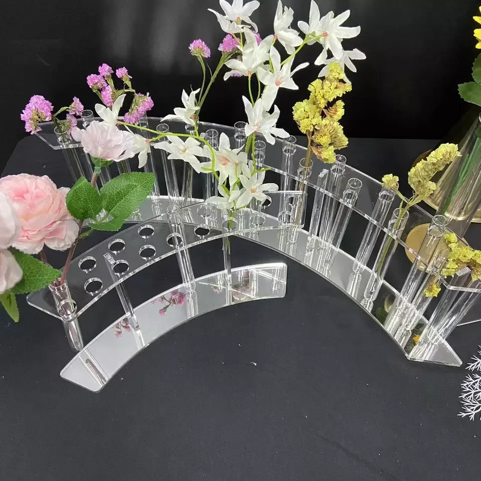 Newest Table Centerpieces Acrylic Flower Vases With Tubes For  Party And Events Supplies