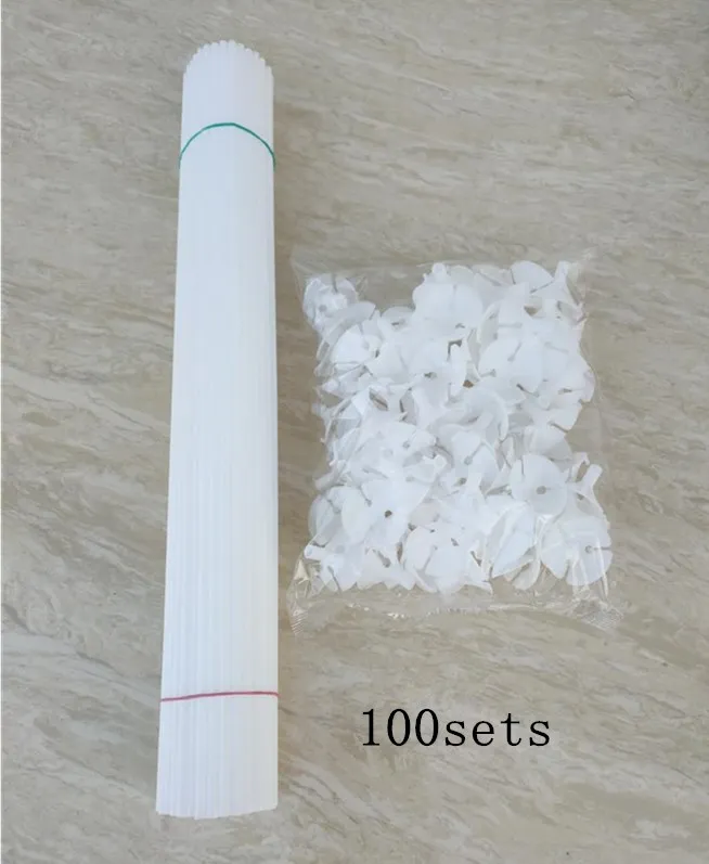 100sets 40cm balloon sticks and cups balloon holder  plastic balloon spare parts white environmental baloon stand