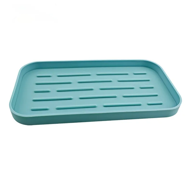 Large rectangle Silicone Drain Pan kitchen drain tray Tableware Water Cup mat fruit and vegetable dish receiving function