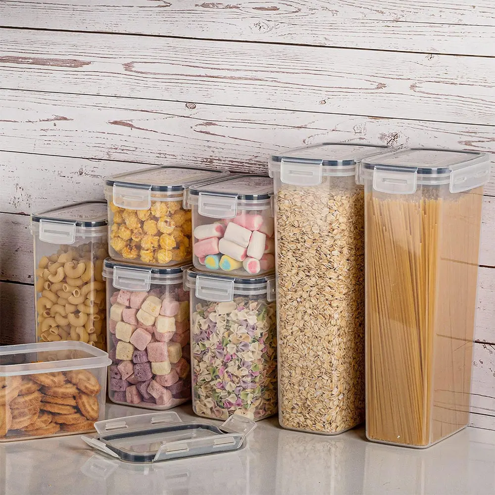 24-Piece Set of Organic Kitchen Storage Containers Single-Tier Transparent Airtight BPA-Free Clear Plastic Food Boxes with Cover