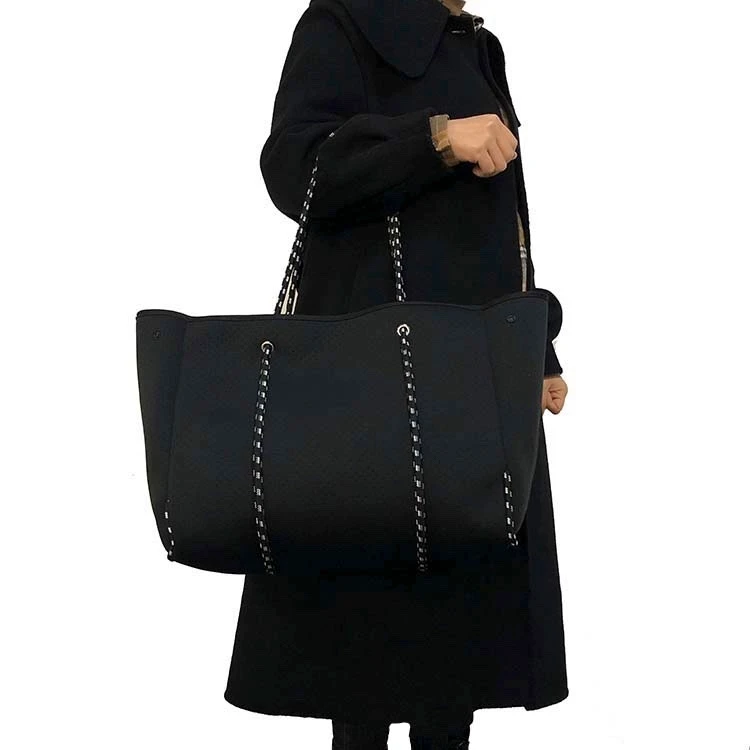 Summer New Design Neoprene Beach Bag Large Capacity Neoprene Perforated Neoprene Tote Bag