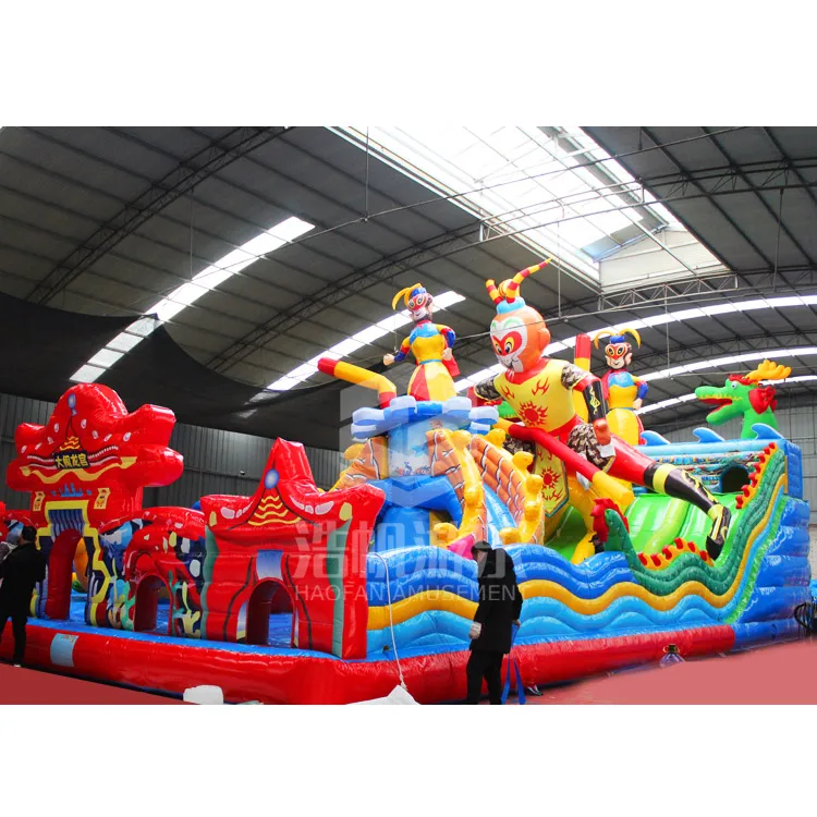 High Quality Amusement Inflatable Monkey King Bouncer Castle With Slide Inflatable Monkey King Castle Jumping