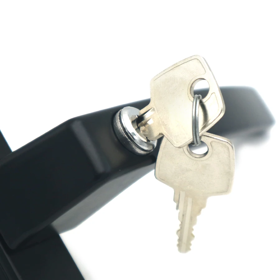 High Quality black Aluminium Door & Window Handles with key lock