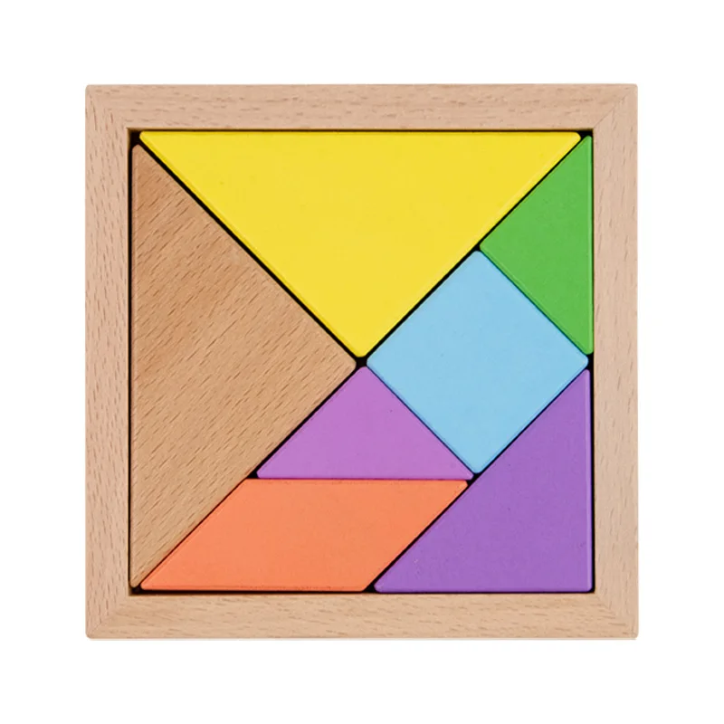 wholesale Children pre school education wooden puzzle tangram toy
