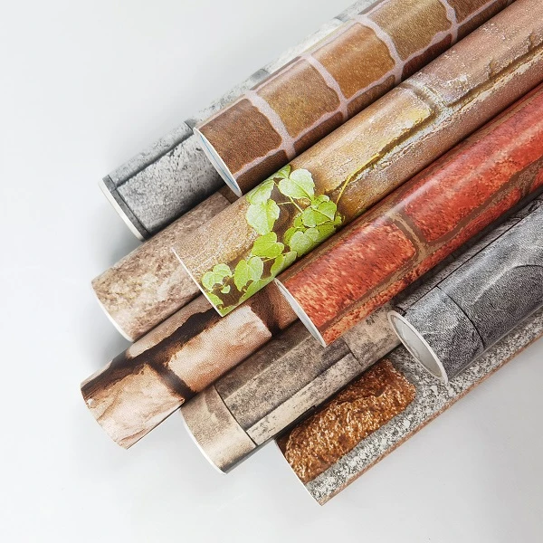 Excellent material customized waterproof pvc brick wall paper wallpaper home decoration
