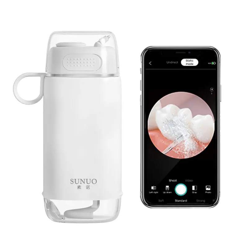 China 180ml 5MP Camera Visual Irrigator Low Noise IPX7 2000mAh 6 Spot LED Lights Auxiliary Lighting water flosser with display