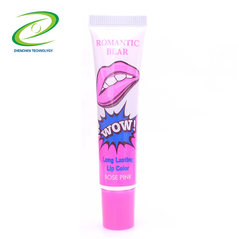 wholesale waterproof non-stick cheap peel off lipstick Romantic Bear long lasting 6 colors peel off liquid matte lipstick