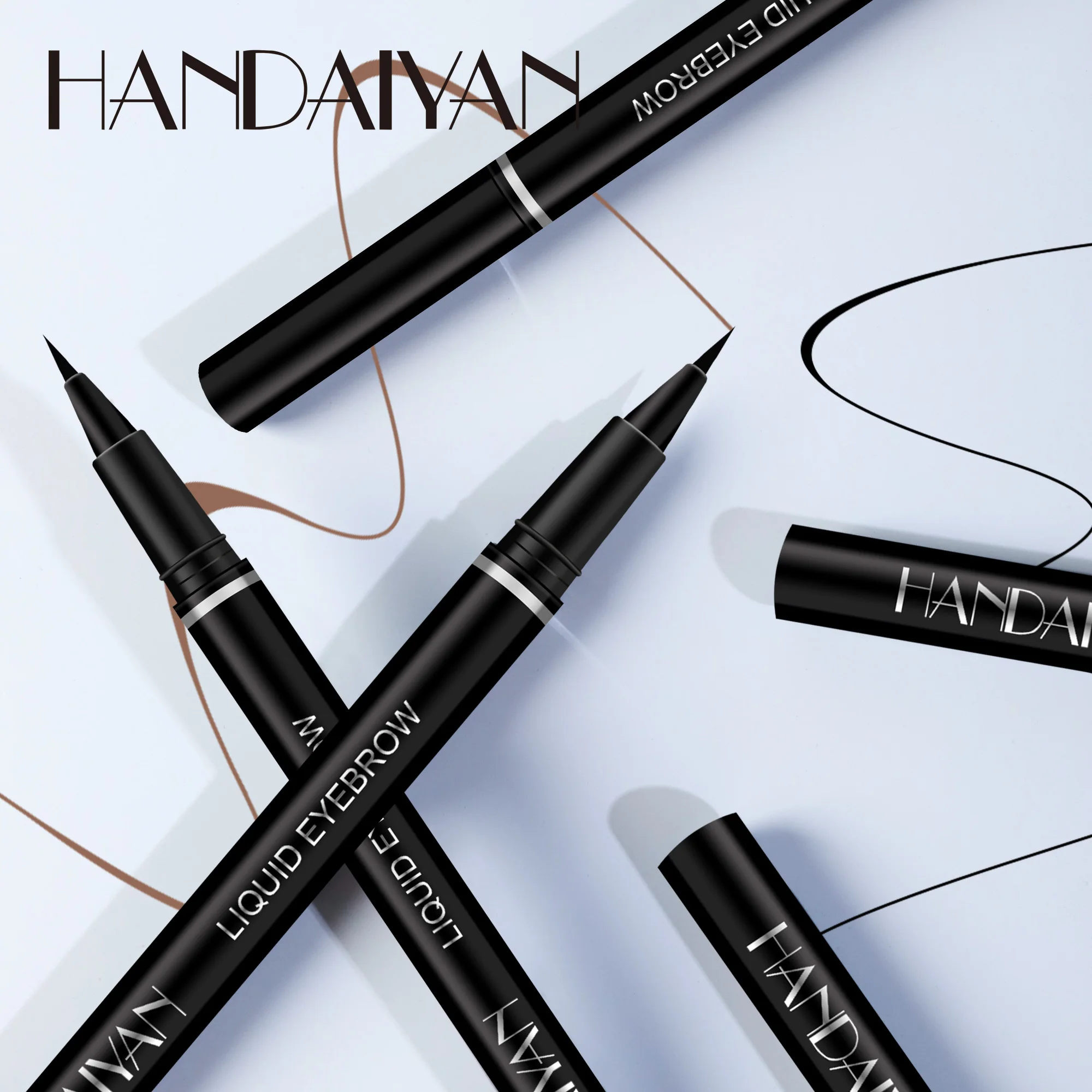 Water Liquid Eyebrow Pencil Dark Brown Natural Wild Eyebrow Eyeliner Pen Waterproof Lasting Quick-drying Brows Makeup Tools