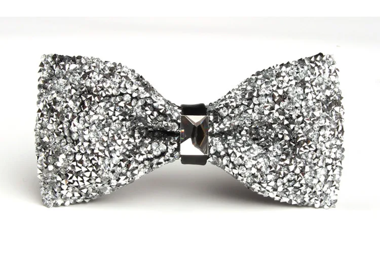 Men Fashion Wedding Party Accessories Neckwear Banquet Male Bow Tie Suit Accessories Luxury Diamond Crystal Gem Bow ties
