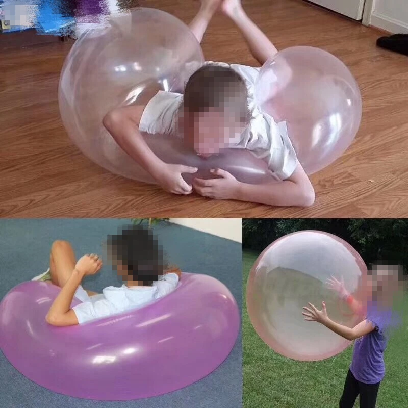 Kids Bubble Ball Balloon Blowing Transparent Bubble Inflatable Ball Games Toys Baby Shower Water Filled Bubble Ball Toy Gifts